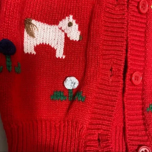 Vintage full fashioned Grand Knitwear detailed embellished knit toddler sweater - Picture 5 of 6